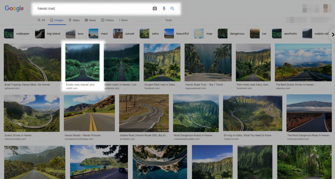 Hawaii road được tìm kiếm nhiều trên Google